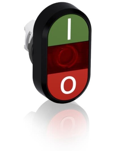 MPD2-11R przycisk podwójny I-0 czerwone pole podświetlany