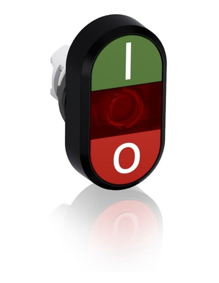 MPD2-11R przycisk podwójny I-0 czerwone pole podświetlany