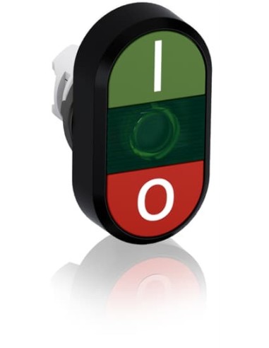 MPD2-11G przycisk podwójny I-0 zielone pole podświetlany