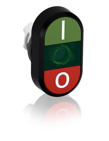 MPD2-11G przycisk podwójny I-0 zielone pole podświetlany