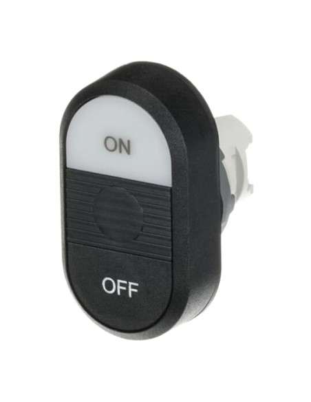 MPD7-11B przycisk podwójny  niepodświetlany ON-OFF czarne pole