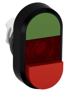 MPD12-11R przycisk podwójny bez tekstu czerwone pole podświetlany
