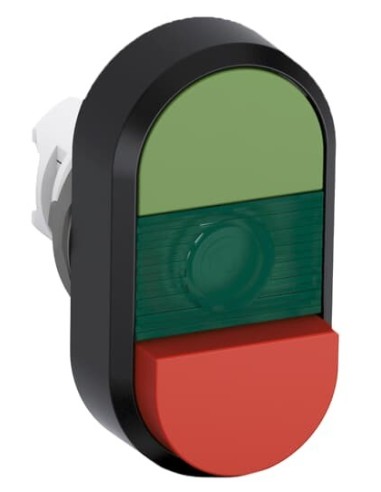 MPD12-11G przycisk podwójny bez tekstu zielone pole podświetlany