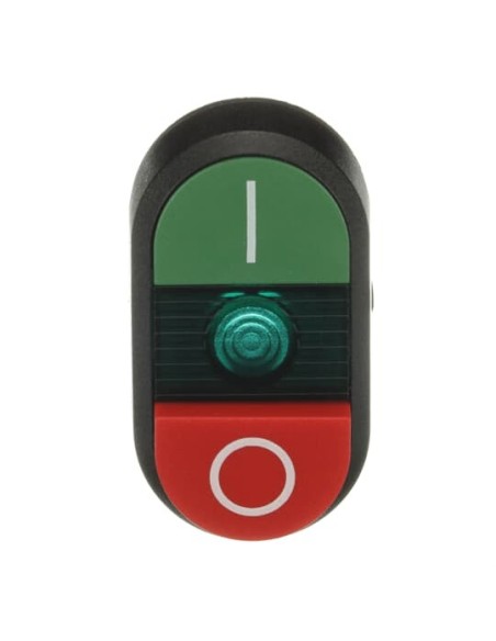 MPD13-11G przycisk podwójny I-0 zielone pole podświetlany