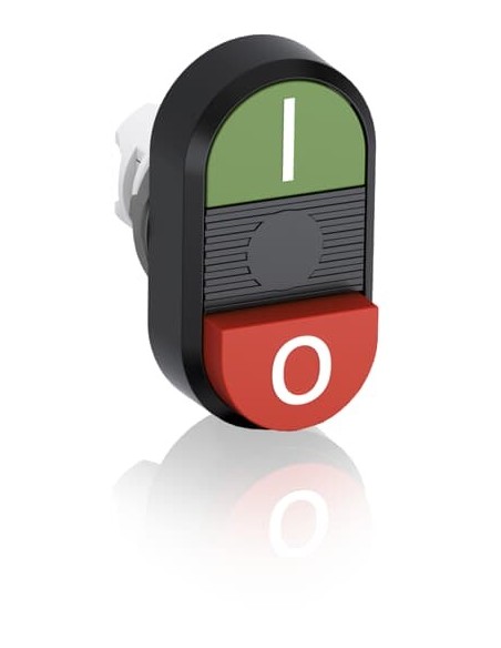 MPD13-11B przycisk podwójny niepodświetlany I-0 czarne pole