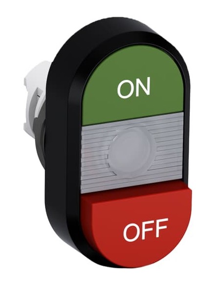 MPD14-11C przycisk podwójny ON-OFF przezroczyste pole podświetlany
