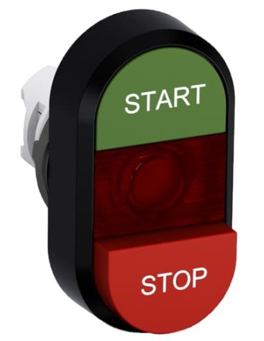 MPD15-11R przycisk podwójny START-STOP czerwone pole podświetlany