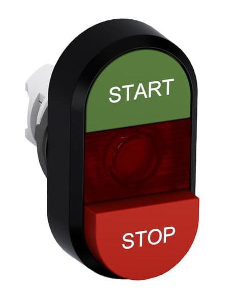 MPD15-11R przycisk podwójny START-STOP czerwone pole podświetlany