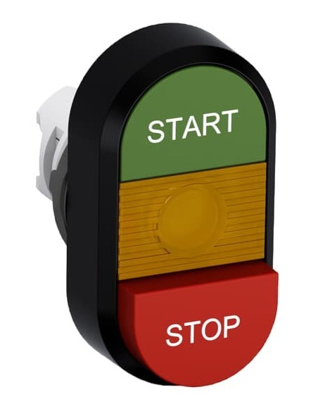 MPD15-11Y przycisk podwójny START-STOP żółte pole podświetlany