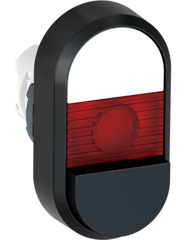 MPD16-11R przycisk podwójny bez tekstu czerwone pole podświetlany