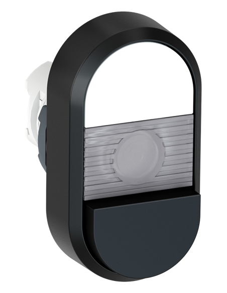 MPD16-11C przycisk podwójny bez tekstu przezroczyste pole podświetlany