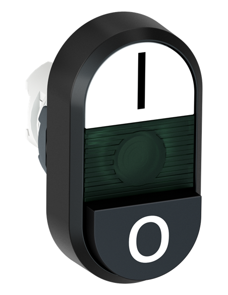 MPD17-11G przycisk podwójny I-0 zielone pole podświetlany