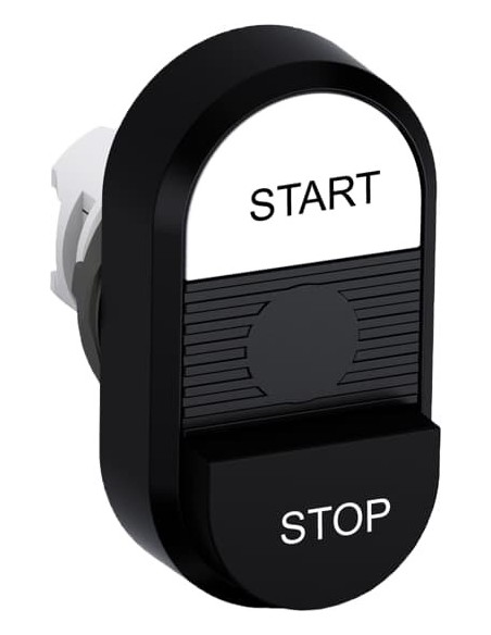 MPD19-11B przycisk podwójny niepodświetlany START-STOP czarne pole