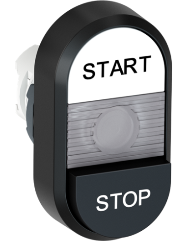 MPD19-11C przycisk podwójny START-STOP przezroczyste pole podświetlany