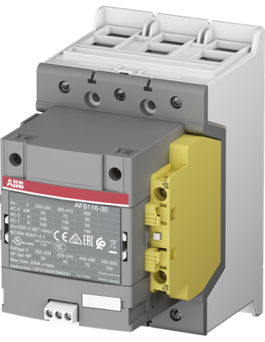 AFS116-30-12-33 stycznik bezpieczeństwa 100-250V 55 kW (AC-3) podłączenie pod zacisk kablowy