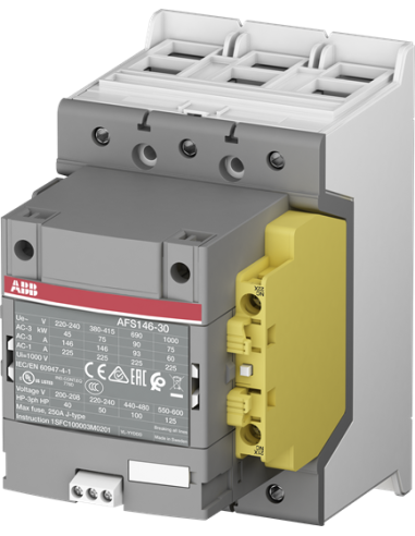 AFS146-30-12-33 stycznik bezpieczeństwa 100-250V 75 kW (AC-3) podłączenie pod zacisk kablowy