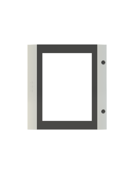 GMD1T drzwi transparentne szare do obudów typu Gemini z szyldem i wkładką dwupiórową 300x250mm (WxS)