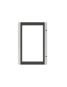 GMD3T drzwi transparentne szare do obudów typu Gemini z szyldem i wkładką dwupiórową 600x375mm (WxS)