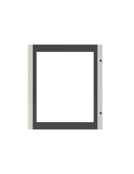 GMD4T drzwi transparentne szare do obudów typu Gemini z szyldem i wkładką dwupiórową 600x500mm (WxS)