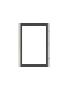 GMD5T drzwi transparentne szare do obudów typu Gemini z szyldem i wkładką dwupiórową 750x500mm (WxS)