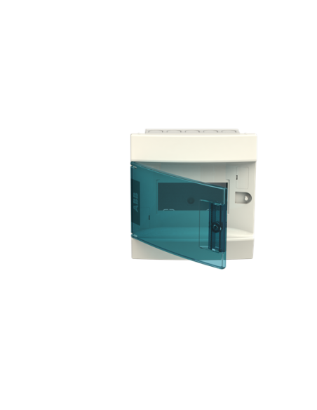 41A06X12 obudowa biała p t 6M IP41 63A II klasa 202x192x104mm (WxSxG)  szyny DIN  drzwi transparentne  brak N+PE