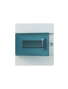 41A08X12 obudowa biała p t 8M IP41 63A II klasa 250x232x107mm (WxSxG)  szyny DIN  drzwi transparentne  brak N+PE