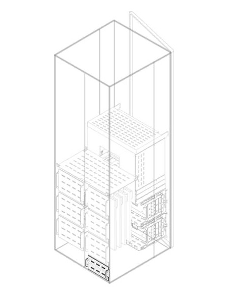 PRVS0161 Wygrodzenie pionowe tylne strona zasilania forma 3b 50x800mm (WxS) (z profilami środkowymi)