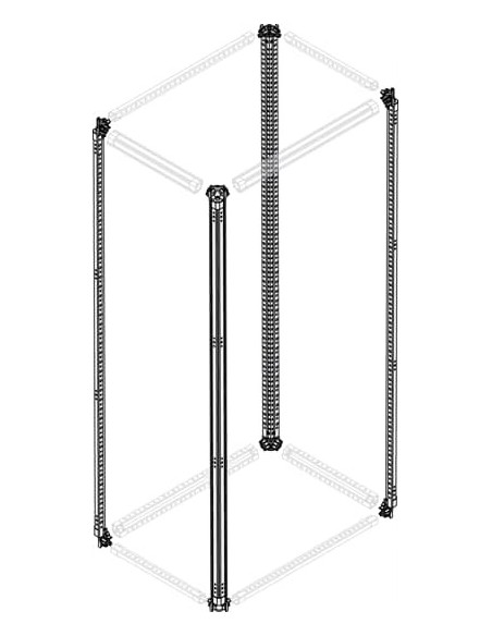 PUPM2002 Profile konstrukcyjne na wysokość W-2000mm 2x INOX + 2x Stalowe (4szt)