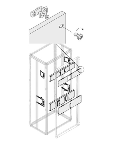 PHBT5426 Zestaw do T5 3 4P wtykowy 400A z rączką obrot montaż poziomy 250x400mm (WxS)