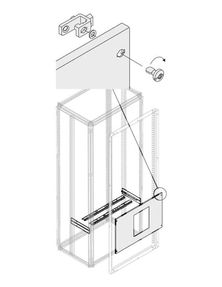 PVCE2450 Zestaw do E22 3 4P wysuwny z blokadą montaż poziomy 600x600mm (WxS)