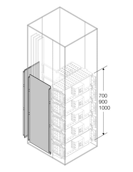 PRVS8061 Wygrodzenie tylne do szyn forma 3b W-800mm do S-600mm (z profilami środkowymi)