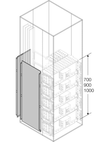 PRVS1061 Wygrodzenie tylne do szyn forma 3b W-1000mm do S-600mm (z profilami środkowymi)