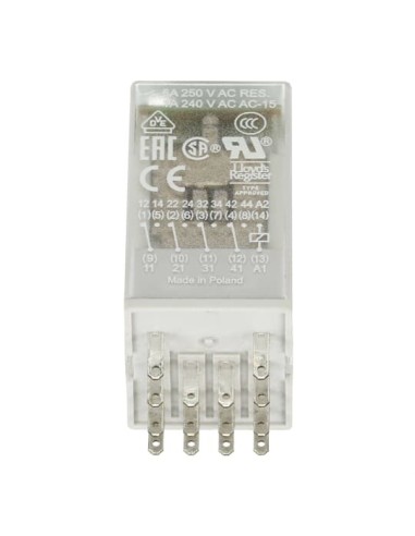 CR-M125DC4LG przekaźnik A1-A2-125V DC 4 styki c o złocone LED