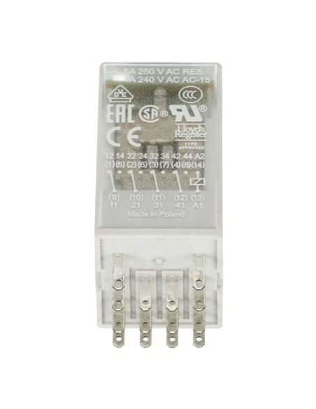 CR-M125DC4LG przekaźnik A1-A2-125V DC 4 styki c o złocone LED