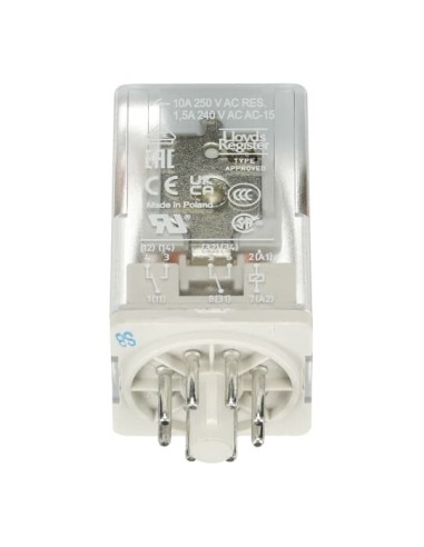 CR-U024DC2L przekaźnik A1-A2-24V DC 2 styki c o 250V 10A LED