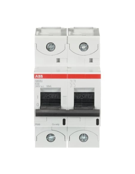 S802U-K30 wyłącznik nadmiarowo-prądowy  2P  char. K  30A  50kA  AC