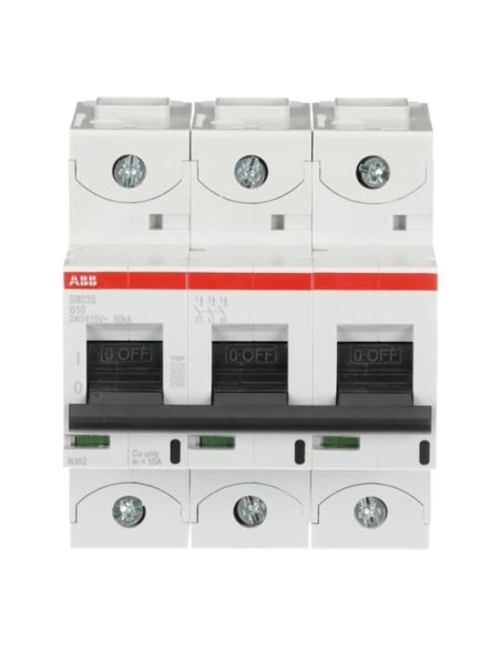 S803S-B10 wyłącznik nadmiarowo-prądowy  3P  char. B  10A  50kA  AC