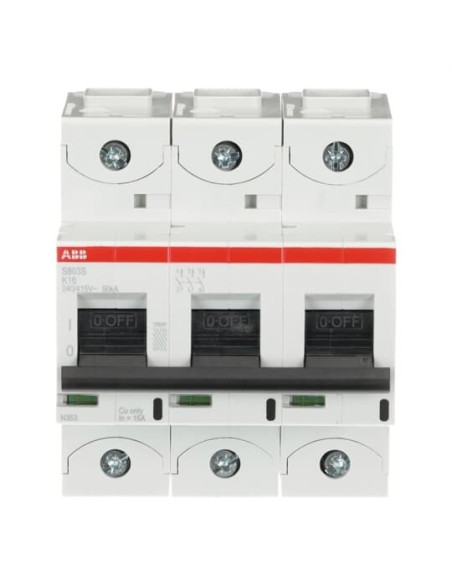 S803S-K16 wyłącznik nadmiarowo-prądowy  3P  char. K  16A  50kA  AC