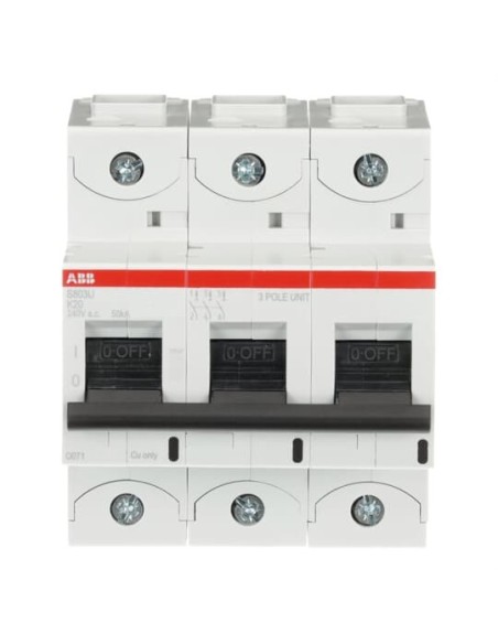 S803U-K20 wyłącznik nadmiarowo-prądowy  3P  char. K  20A  50kA  AC