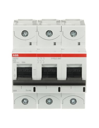 S803U-K25 wyłącznik nadmiarowo-prądowy  3P  char. K  25A  50kA  AC