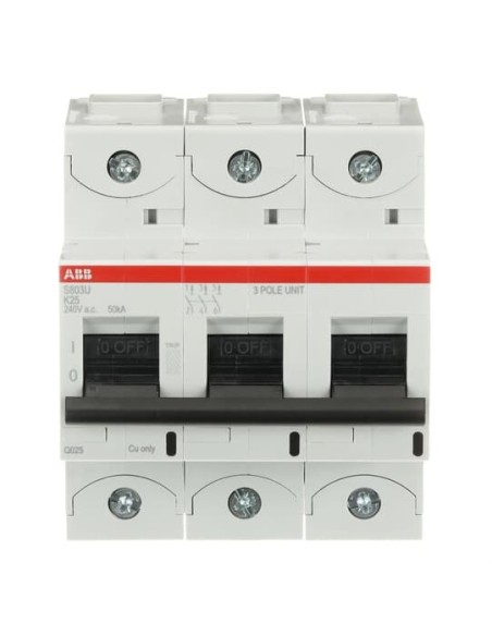S803U-K25 wyłącznik nadmiarowo-prądowy  3P  char. K  25A  50kA  AC