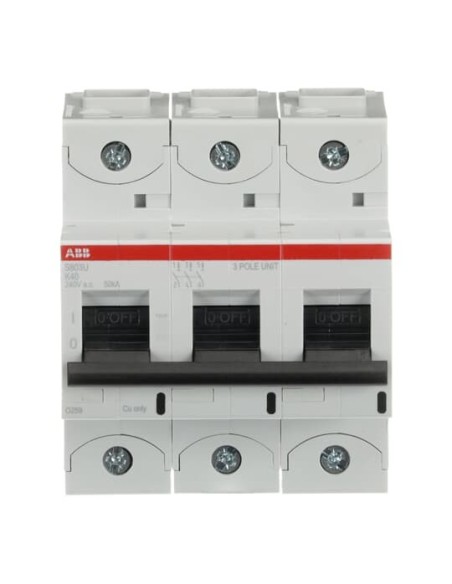 S803U-K40 wyłącznik nadmiarowo-prądowy  3P  char. K  40A  50kA  AC