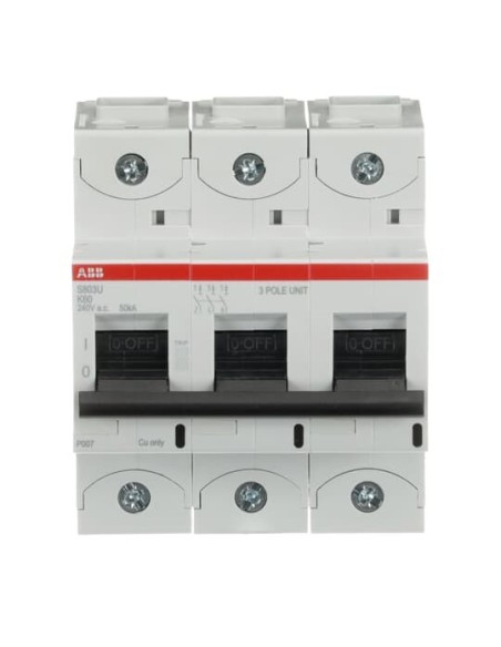 S803U-K60 wyłącznik nadmiarowo-prądowy  3P  char. K  60A  50kA  AC