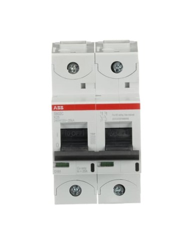 S802C-K25 wyłącznik nadmiarowo-prądowy  2P  char. K  25A  25kA  AC