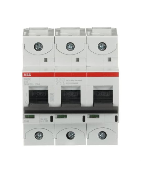 S803C-K10 wyłącznik nadmiarowo-prądowy  3P  char. K  10A  25kA  AC