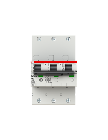 S753DR-K63 wyłącznik nadmiarowo-prądowy  3P  char. K selektywna  63A  25kA  AC