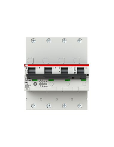 S754DR-K63 wyłącznik nadmiarowo-prądowy  4P  char. K selektywna  63A  25kA  AC