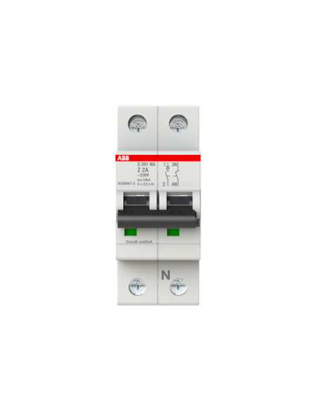 S201-Z2NA wyłącznik nadmiarowo-prądowy  1P+N  char. Z  2A  6kA  AC