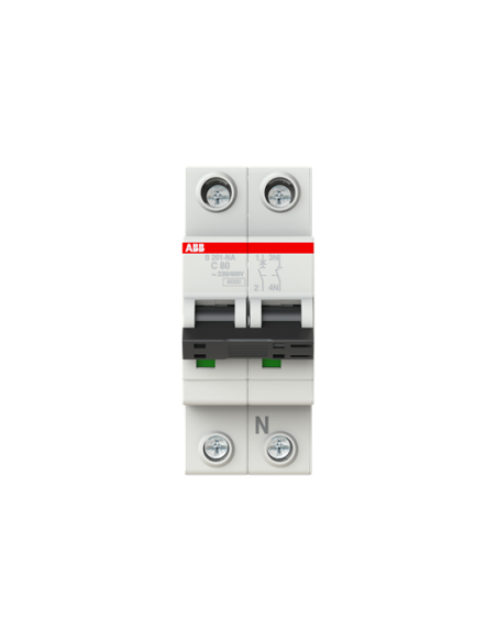 S201-C80NA wyłącznik nadmiarowo-prądowy  1P+N  char. C  80A  6kA  AC