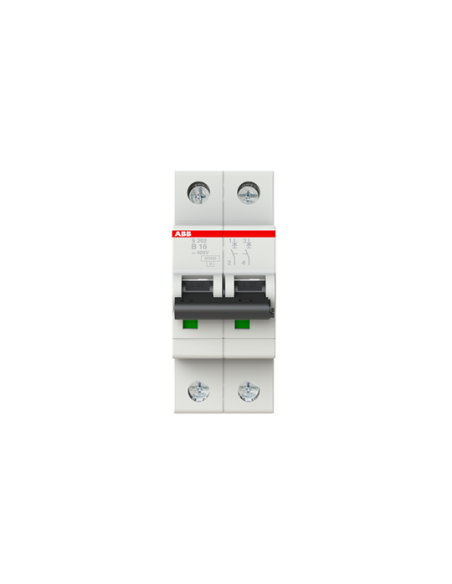 S202-B16 wyłącznik nadmiarowo-prądowy  2P  char. B  16A  6kA  AC